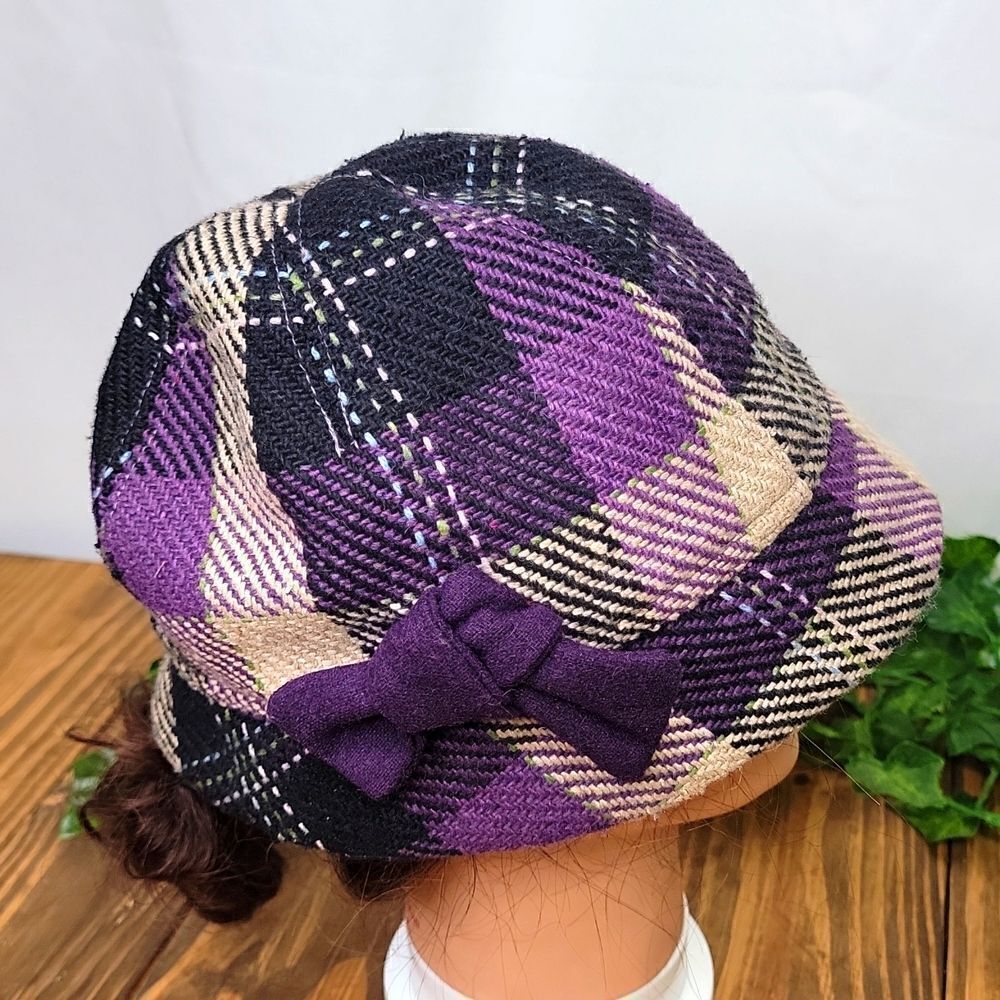 Kate Landry. Wool Blend Hat. Vintage Plaid. Gorgeous. EUC